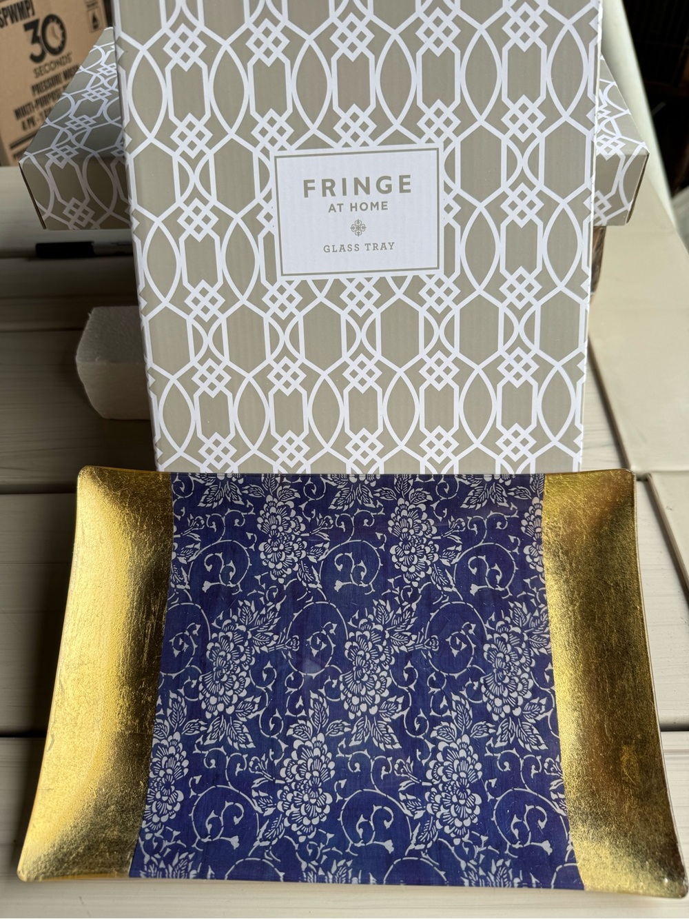 FRINGE AT HOME Glass Tray - Decorative Serving Tray - 6 3/4 X 10 1/4